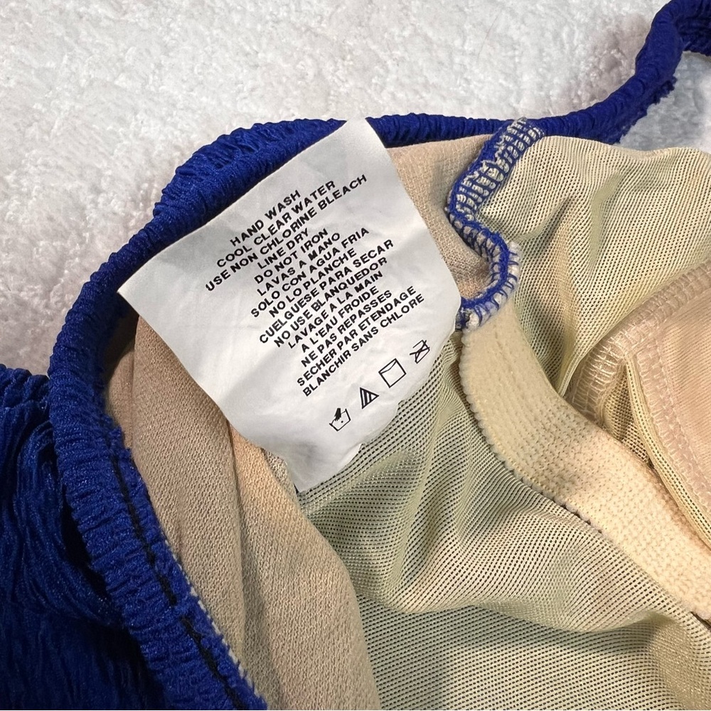 Catalina blue textured one-piece swim dress 16 - Picture 8 of 10